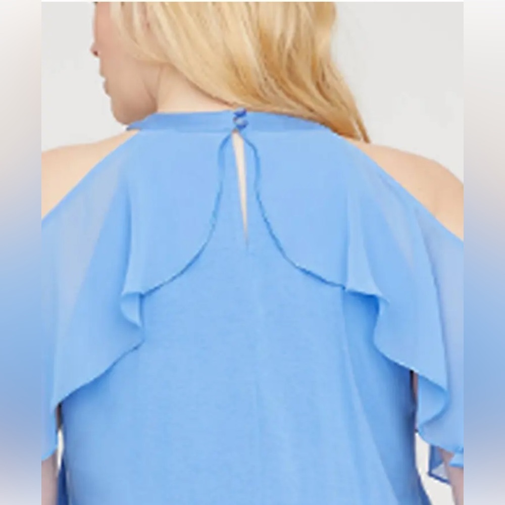 LB Blue Ruffle Halter Top - Picture 3 of 3